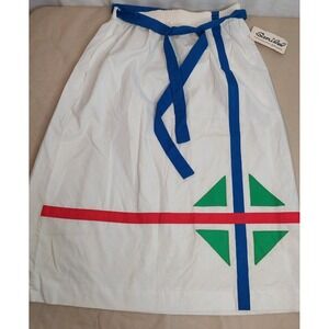 Vintage 80s Sanibel Skirt Deadstock NWT Made USA Geometric Elastic Waist XL
